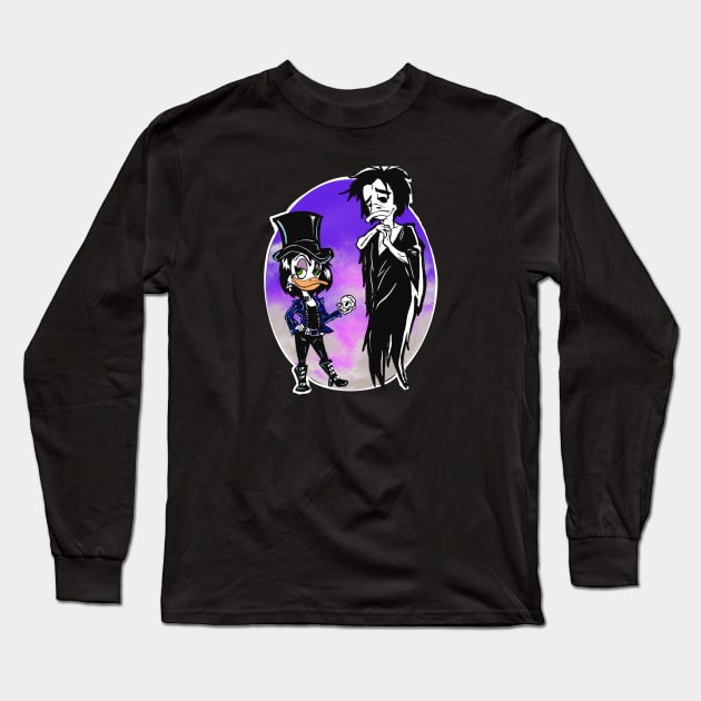 Death and Sleepy Duck Long Sleeve T-Shirt by Biomek